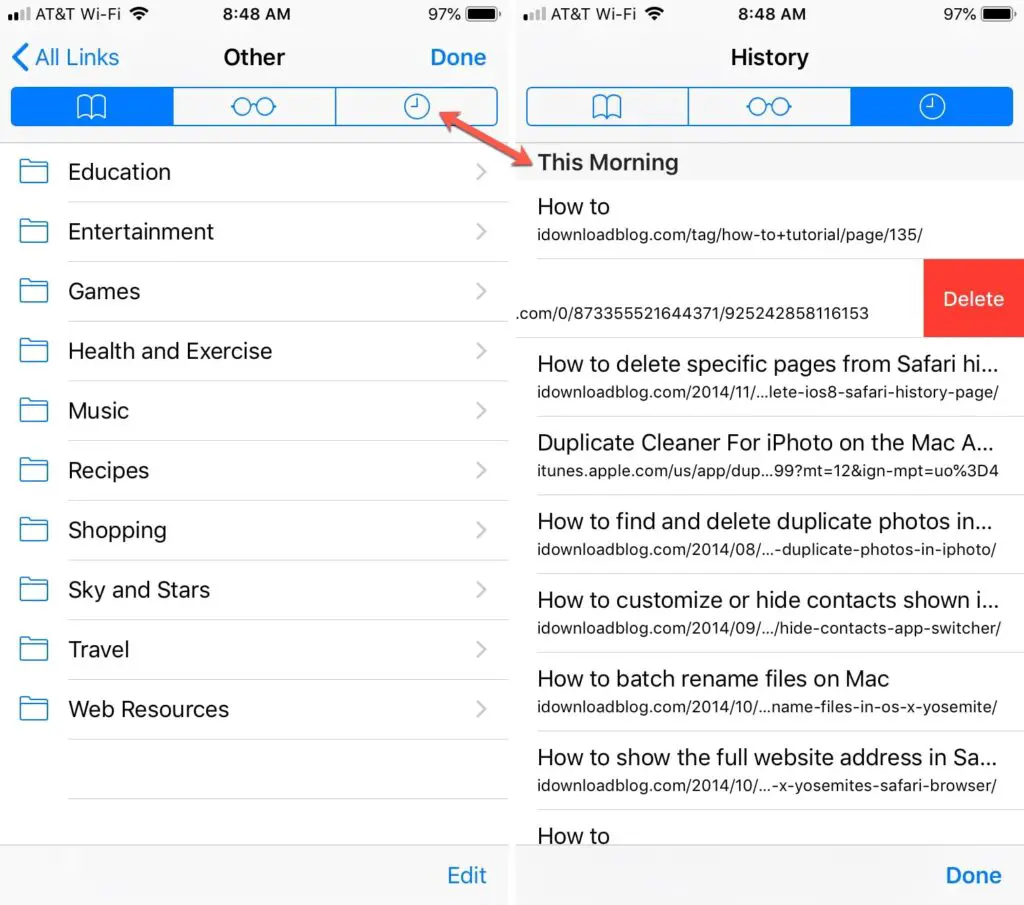 How to delete your search history on iPhone safari