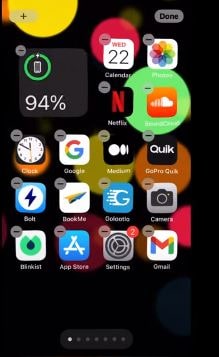 Add widget on iPhone 13 and 13 Pro to show percentage