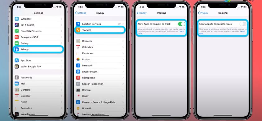 Disable tracking on iPhone