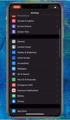 Setting iPhone 13 Control center menu 