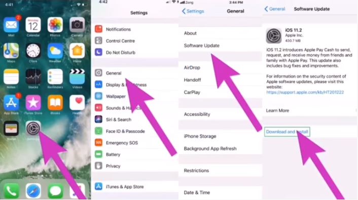 Update your iPhone to the latest iOS version