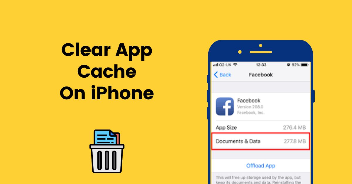 clear iPhone app cache without deleting app