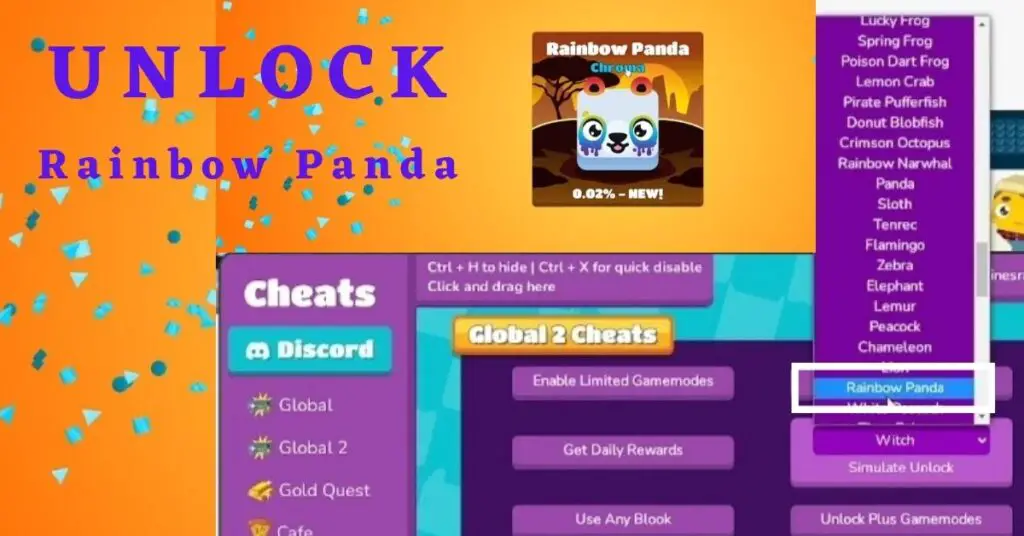 unlock Rainbow panda